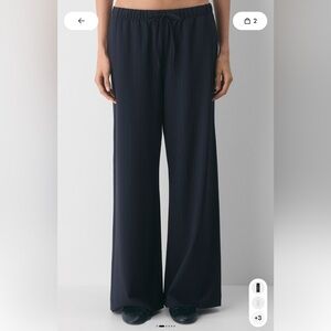 Aritzia Navy Pinstripe Lodge Pants